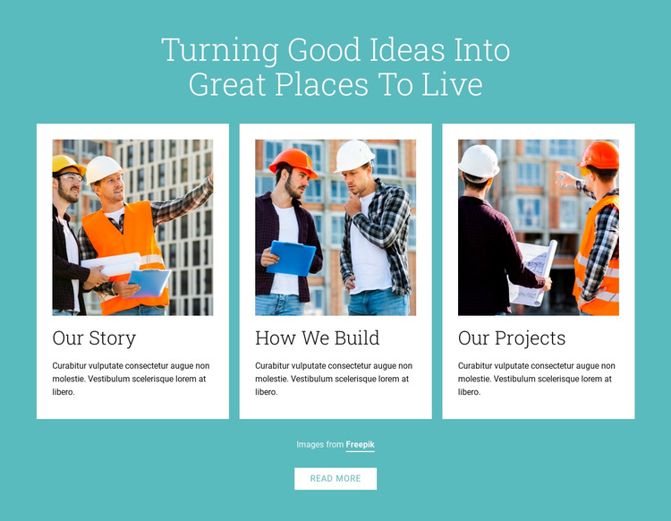 Owner-builders construct buildings HTML5 Template