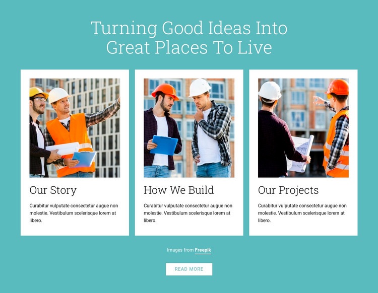 A tulajdonos-építők építenek épületeket Html Weboldal készítő