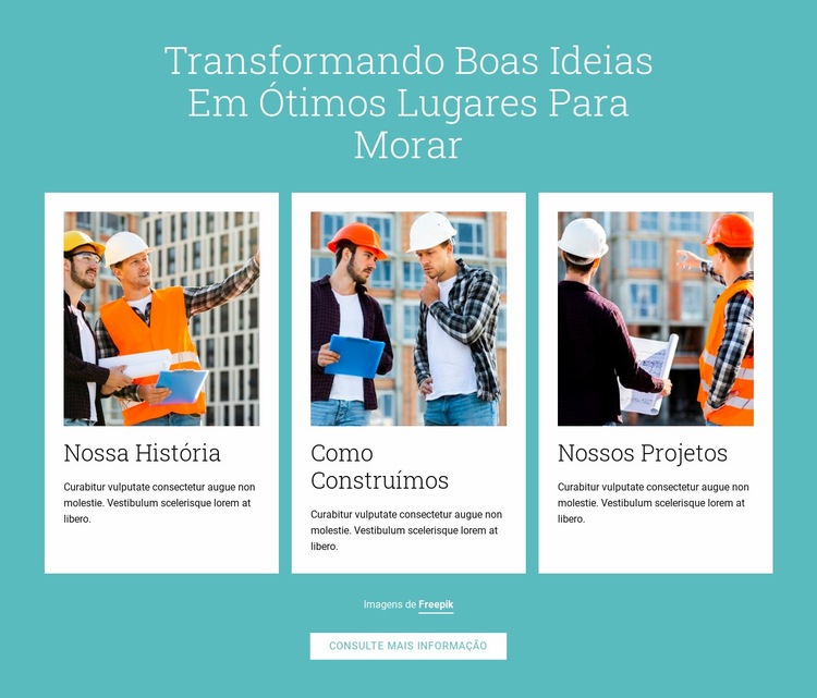 Proprietários construtores constroem edifícios Construtor de sites HTML