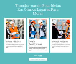 Página HTML Para Proprietários Construtores Constroem Edifícios