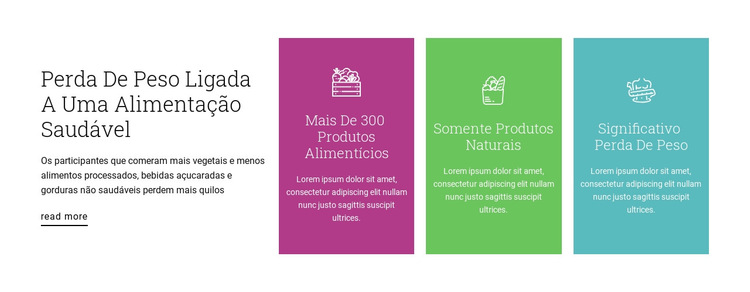 Plano de nutrição saudável Modelo de site