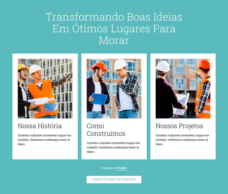 Proprietários construtores constroem edifícios Modelo de site