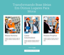 Proprietários Construtores Constroem Edifícios - Modelo Moderno De Uma Página