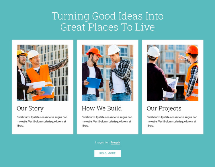 Owner-builders construct buildings Website Template