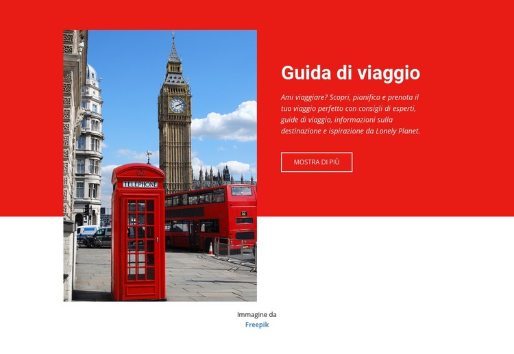 Guida di viaggio Costruttore di siti web HTML