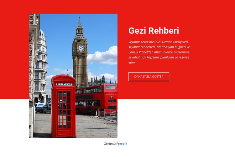 Gezi Rehberi Web Sitesi Mockup'ı