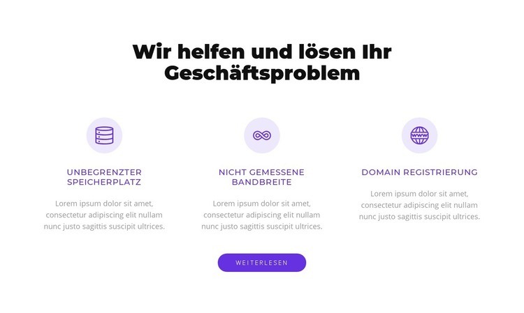 Wir lösen Ihr Geschäftsproblem Website Builder-Vorlagen