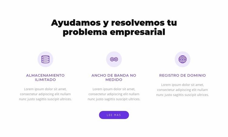 Solucionamos su problema de negocio Plantillas de creación de sitios web