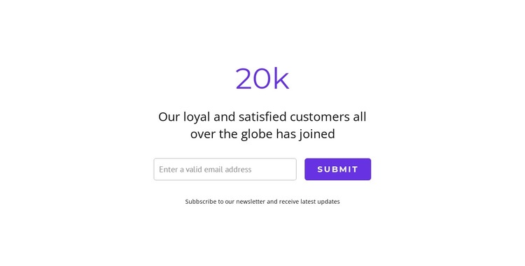 20k satisfied customers Homepage Design