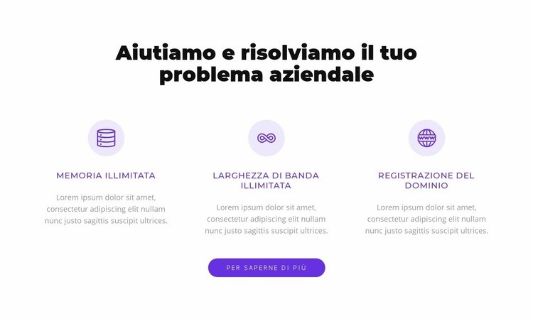 Risolviamo il tuo problema aziendale Costruttore di siti web HTML