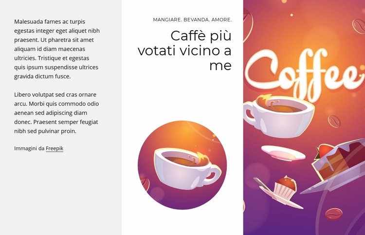 Caffè più votati Costruttore di siti web HTML
