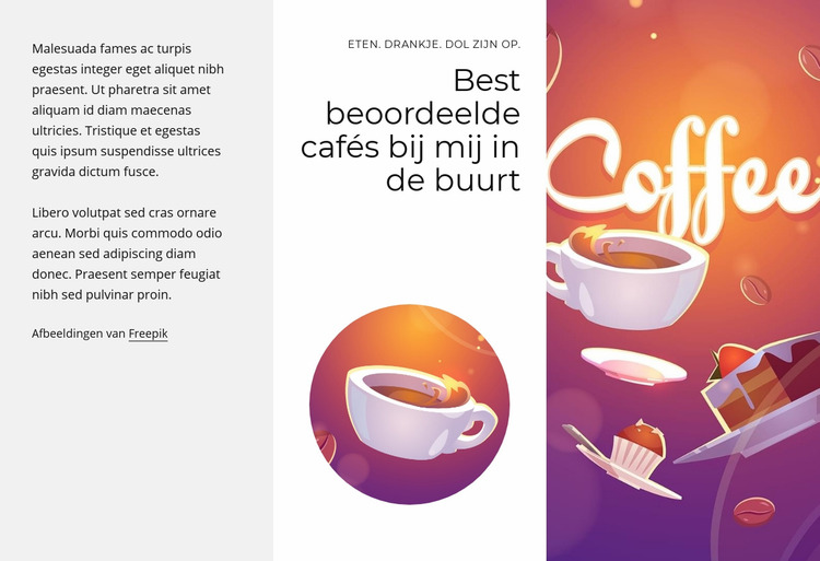 Best beoordeelde cafés Joomla-sjabloon