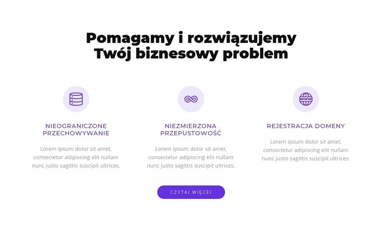 Rozwiązujemy Twój biznesowy problem Szablon jednej strony