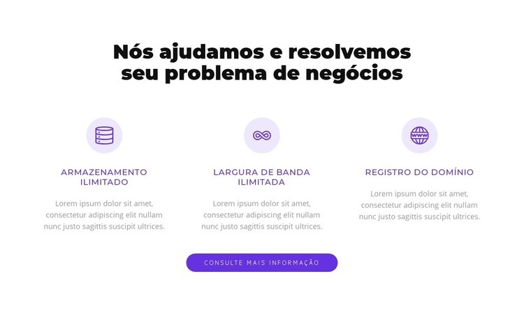 Resolvemos seu problema de negócios Modelo de uma página