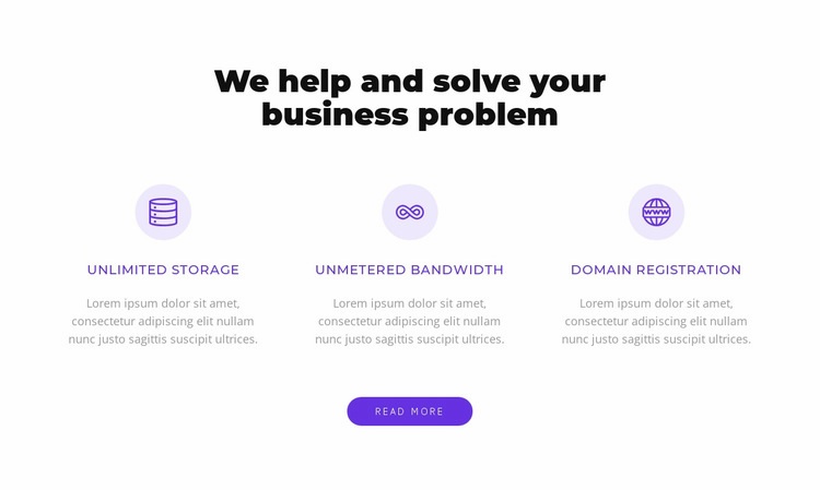 Vi löser ditt affärsproblem Html webbplatsbyggare