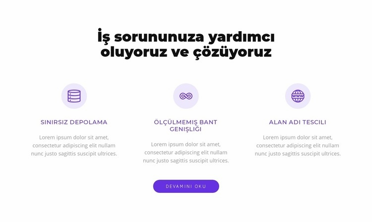 İş sorununuzu çözüyoruz Açılış sayfası