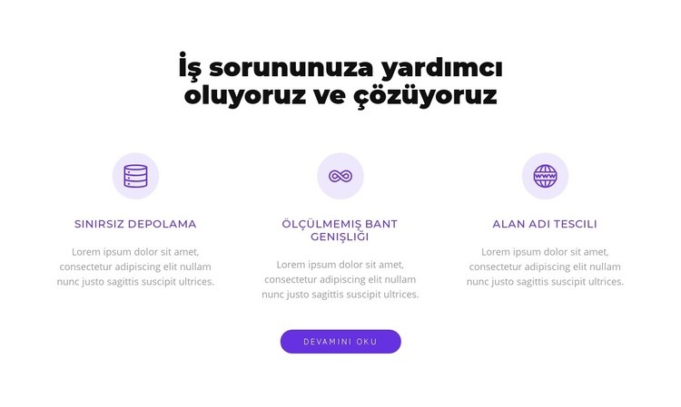 İş sorununuzu çözüyoruz Web Sitesi Oluşturucu Şablonları