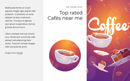 Top Rated Cafes - Create Web Page Mockup