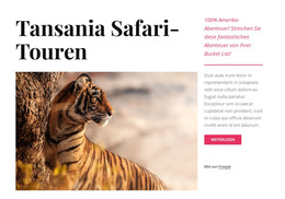 Tansania Safari-Touren Haustierwebsite