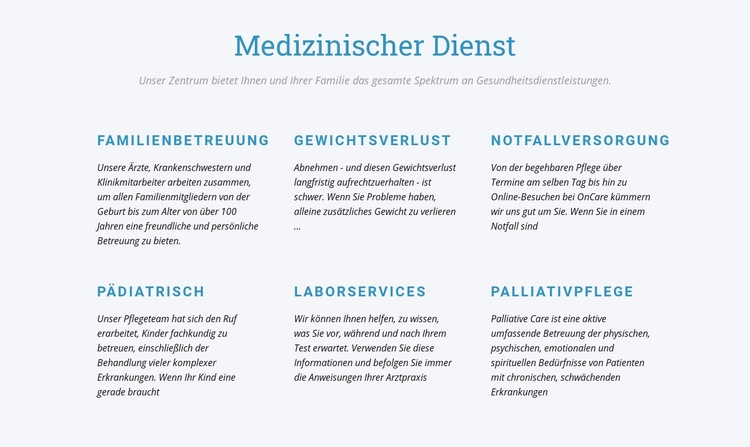 Palliativpflege Website-Modell