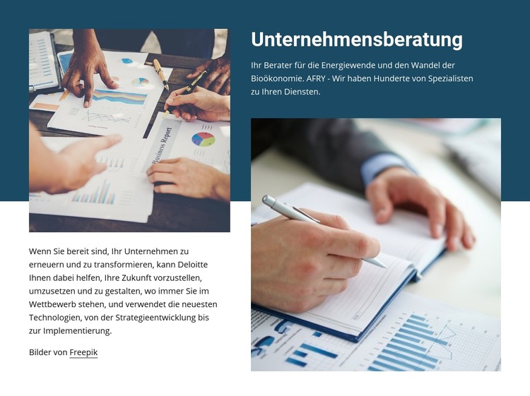 Wir kümmern uns um die Zukunft Website-Vorlage