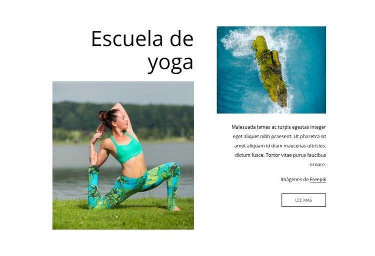 Nuestra escuela de yoga Maqueta de sitio web