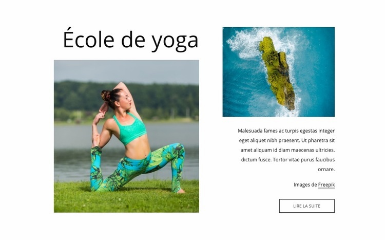 Notre école de yoga Maquette de site Web