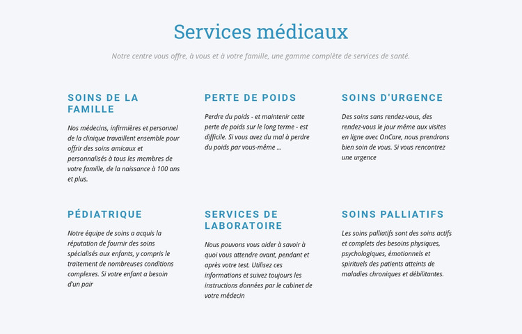 Soins palliatifs Modèle HTML