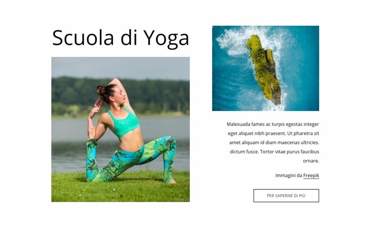 La nostra scuola di yoga Mockup del sito web