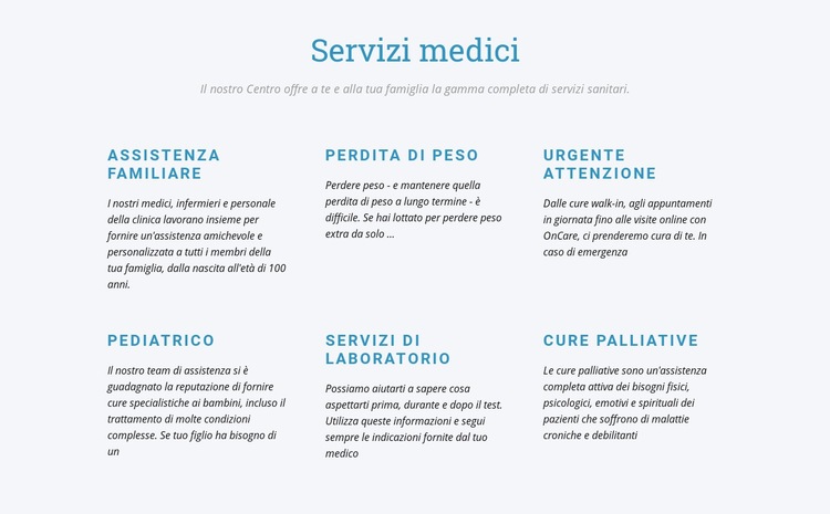 Cure palliative Un modello di pagina