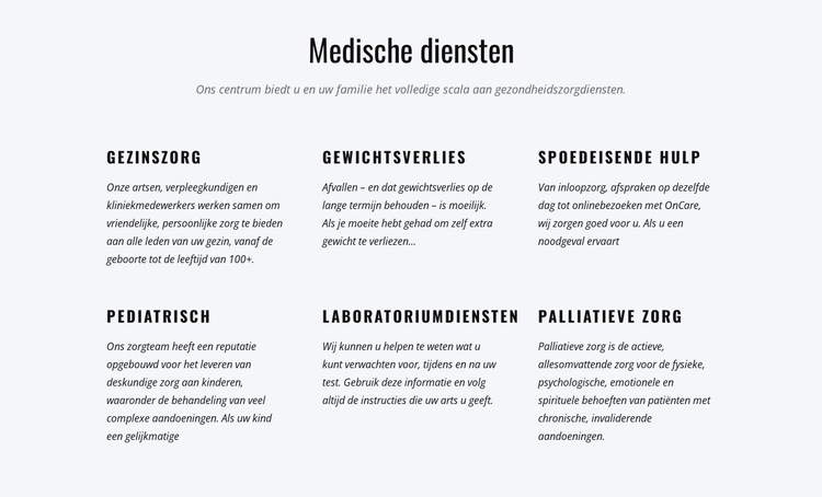 Palliatieve zorg Website sjabloon