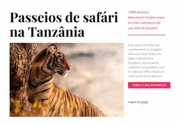 Passeios De Safári Na Tanzânia - Web Design Multifuncional