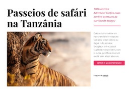 Passeios De Safári Na Tanzânia - Ótima Página De Destino