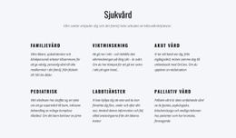 Webbplatslayout För Palliativ Vård