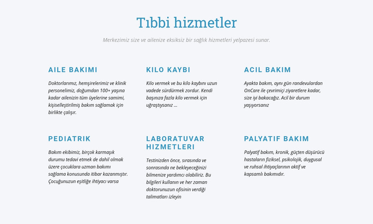 Palyatif bakım Web Sitesi Şablonu