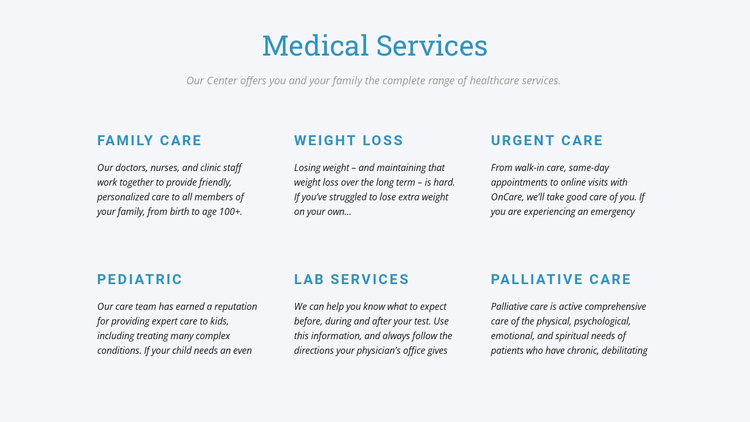 Palliative care Landing Page