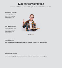 Kurse Und Programme Saubere Und Minimale Vorlage