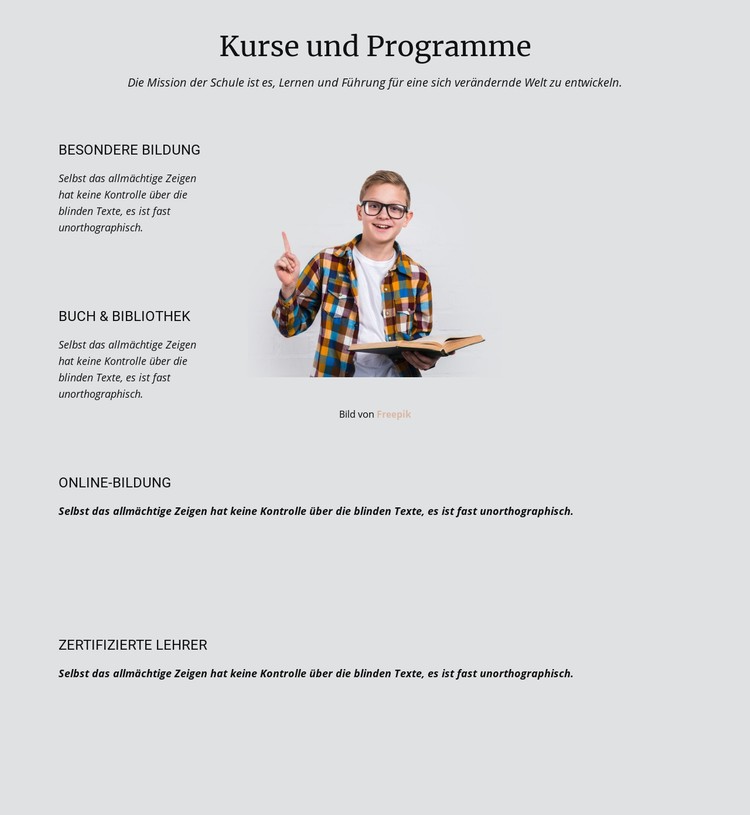 Kurse und Programme CSS-Vorlage