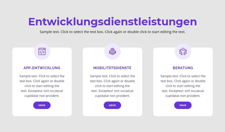 Unsere Entwicklungsleistungen CSS-Vorlage