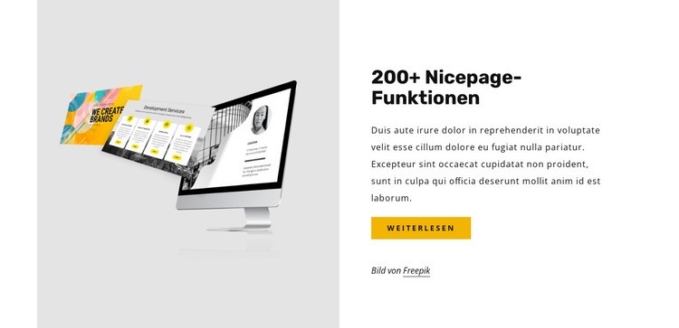 200+ Nicepage-Funktionen Eine Seitenvorlage