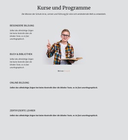 Kurse Und Programme - HTML5 Website Builder