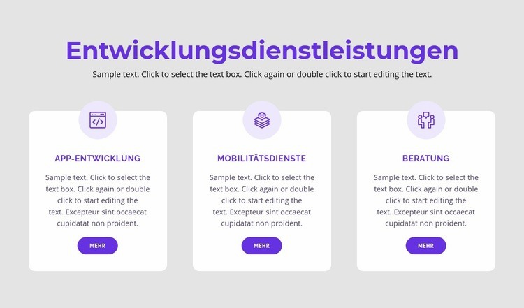 Unsere Entwicklungsleistungen HTML Website Builder