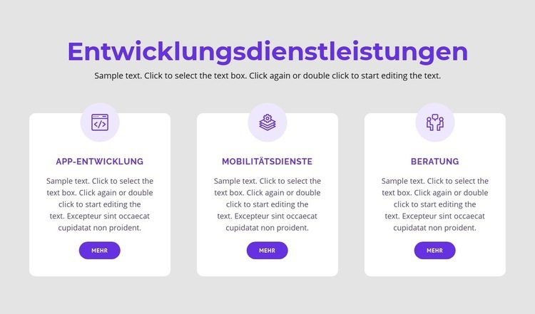 Unsere Entwicklungsleistungen HTML5-Vorlage