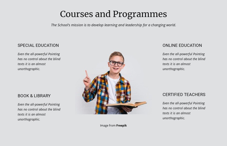 Courses and programmes Elementor Template Alternative