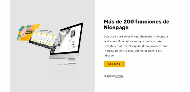 Más de 200 funciones de nicepage Maqueta de sitio web