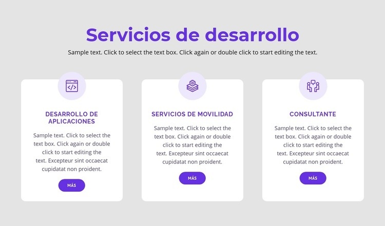 Nuestros servicios de desarrollo Página de destino