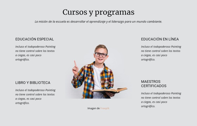 Cursos y programas Plantilla CSS