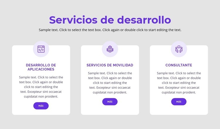 Nuestros servicios de desarrollo Plantilla de una página