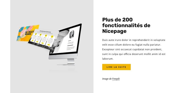 Plus de 200 fonctionnalités de nicepage Conception de site Web