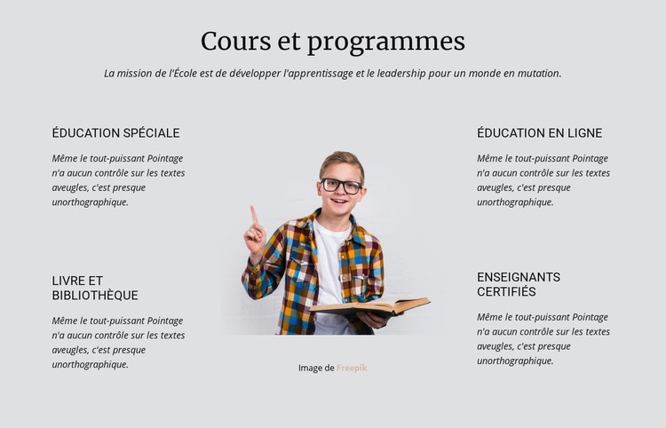 Cours et programmes Créateur de site Web HTML